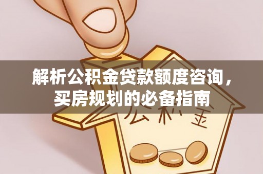 榆社解析公积金贷款额度咨询，买房规划的必备指南